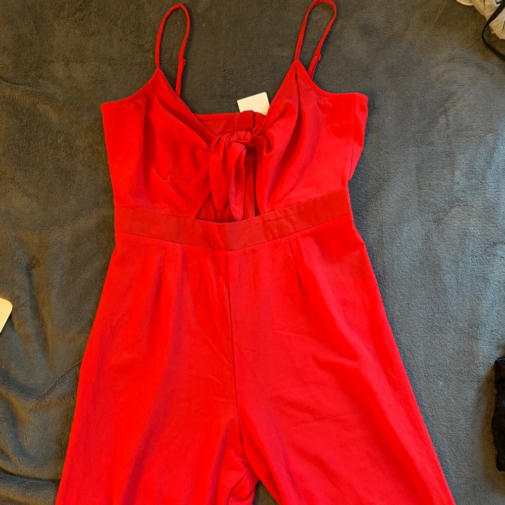 Red H&M front tie Jumpsuit